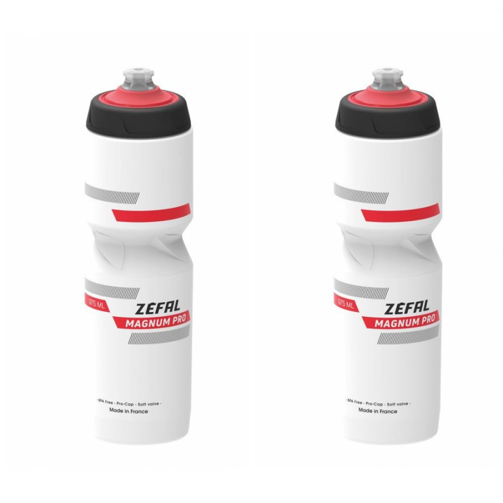 Zefal 2x Trinkflasche Magnum Pro 975ml white red black Flasche